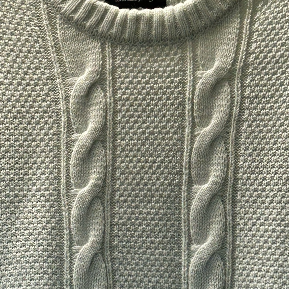 Men’s XRay Jeans Pale Green Mint Cable Knit Sweater Size XL - Picture 5 of 9